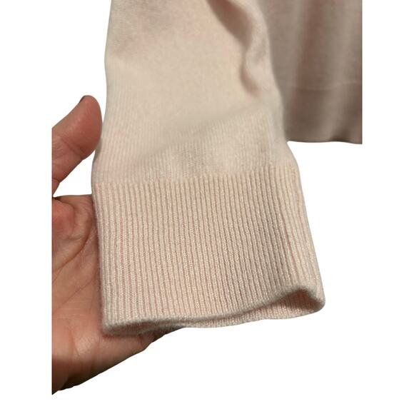 Quince Women’s 100% Cashmere Pullover Sweater Light Pink Size L Preppy - Picture 6 of 11